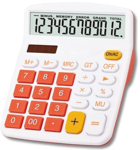 Mengshen Office Basic Calculator Solar Battery Dual Power Financial Dedicated Calculator 12 Digit Display Large Standard Function Desktop Business Calculator Multifunctional