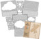 NAKLEO Schablonen Malen für Kinderzimmer, 14 Stück Set 9x12 bis 23x34cm Wolke Himmel, Wiederverwendbare Kunststoff Malvorlage Raumdekoration, Basteln DIY Wand Möbel Papier Stoff
