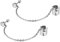 JewelryWe Schmuck Ohrklemme mit Kette Edelstahl Zirkonia Eisernes Kreuz Ohrringe Ohrclips Ohr Manschetten Fake Piercing Ohrstecker für Damen Herren Silber