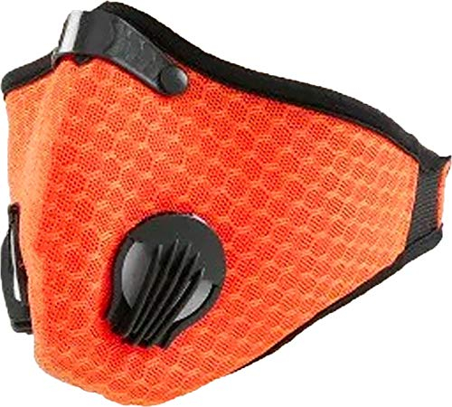 Staubmaske Atemmaske Mesh Mundschutz Mundmaske 5-lagigem Filter Waschbar Staub Schutz Maske Ersatzfiltern Anti Pollen Allergie Mit Ventil Motorrad Radsport 4soldOrange