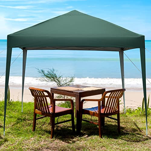 Bonnlo Pop Up Gazebo 2x2m, Easy Setup Instant Outdoor Canopy, Folding Garden Gazebo Party Tent (Green)