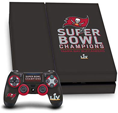 Head Case Designs Offizielle NFL Tampa Bay Buccaneers 2021 Super Bowl 55 Champions Vinyl Haut Gaming Aufkleber Abziehbild kompatibel mit Sony PlayStation 4 PS4 Console & DualShock 4 Controller Bundle