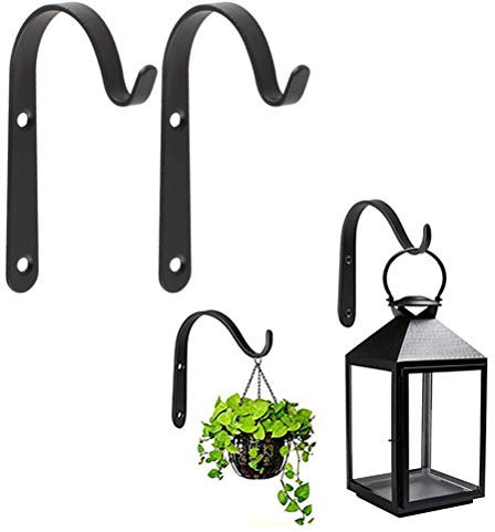 AYily 4 soportes de metal para colgar cesta, ganchos de pared de hierro, ganchos para colgar en la pared, ganchos para plantas para jardín, comederos de pájaros, jardineras, farolillos de viento