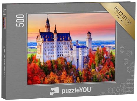puzzleYOU: Puzzle 500 Teile „Neuschwanstein, Märchenschloss von König Ludwig II.“ – aus der Puzzle-Kollektion Schloss Neuschwanstein