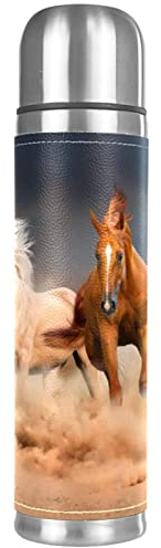 Gourde isotherme en acier inoxydable avec motif chevaux de course à pied - 500 ml