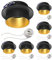 ledscom.de 6 Stück Deckeneinbaurahmen KRON, rund, schwarz/gold matt (GU10/MR16/GU5,3/50mm) inkl. GU10 Fassung