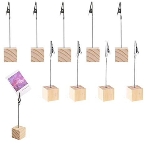 10 Pcs Memo Clip Halter, Fotohalter mit Krokodilklemm Verschluss, Memohalter Notizhalter, Nachrichten Clip Halter Ständer für Büro Hochzeits Party