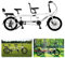 XIaqWeRRIklsakdK Tandem Fahrrad zum Radfahren, Beach Cruiser Fahrrad, Dreisitzer, 7 Gang einstellbar, maximale Belastung 200 kg,Größe 210x35x110cm/110x35x62cm, Einheitsgröße, JMF-011-white