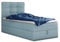 Boxspringbett Best Mini mit Bettkasten und Matratzentopper - Einzelbett mit Bonell-Matratze und Topper, Polsterbett, Bett, Schlafzimmer (90 x 200 cm, Blau (Vidar 83))