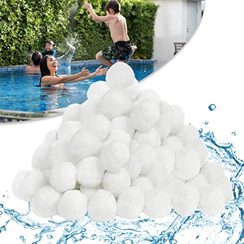 LARS360 Filterbälle 1400g Filterballs Pool Filterbälle für Poolpumpe Filterbälle für Sandfilter Kann 50 kg Filtersand Ersetzen Filterballs für Sandfilteranlagen für Filtration Pool Aquarium (Weiß)