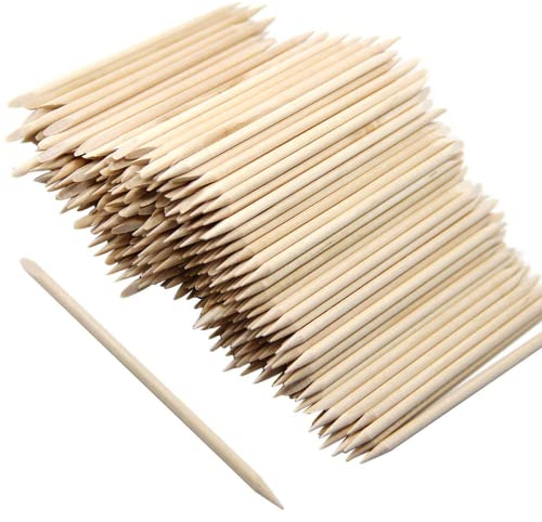 300 Stück Orange Holz Sticks, BetterJonny Nagel Häutchen Stick Doppelende Nagelhautschieber Holz aus Orangenholz für Maniküre Pediküre Manikürstäbchen Nagelhautpflege Nail Art 110 x 3.8mm
