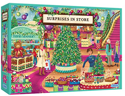 Surprises in Store 1000 Teile Puzzle | Weihnachtspuzzle | Nachhaltiges Puzzle für Erwachsene | Premium 100% recyceltes Brett | Tolles Geschenk für Erwachsene | Gibsons Games