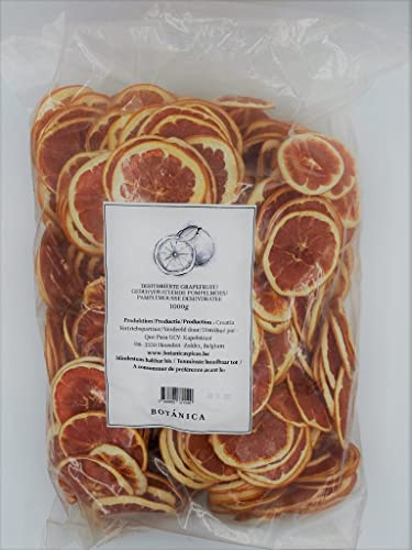 Getrocknete Fruechte, Getrocknete Grapefruit fuer Gin Cocktail, Getränke Dekoration aus 100% natuerlichen Zutaten, ohne Zucker Zusatz, Geschenk Gin Kit Scheiben 1 kg