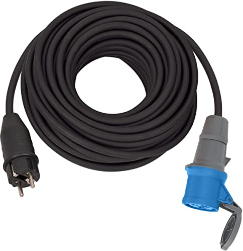 Brennenstuhl Adapterkabel/CEE-Adapter mit Schutzkontakt-Stecker und CEE-Kupplung (25m Kabel in Schwarz, H07RN-F 3G2,5, 230V/16A, ständiger Einsatz im Außenbereich IP44, Made in Germany)