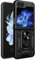 ESTH® Case for Samsung Galaxy Z Flip5 with Slide Camera Cover, Military Grade Shockproof Protective Cover with Rotatable Metal Ring Kickstand [Support Magnetic Car Mount], Black