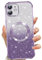 Phoona Cover Magnetica per iPhone 11, Glitter Custodia Compatibile con MagSafe, Anti Graffi, Non Ingiallente, Protezione Completa Case iPhone 11, con 2 Vetro Temperato, Viola