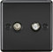 Knightsbridge Toma de TV y TV SAT (aislado) - Negro Mate