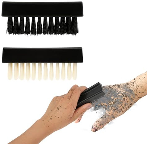 Amaxiu Hand Nail Brush for Cleaning Fingernails, Durable Nylon Firm Stiff Scrub Bristles Nail Scrubber Brushes for Men Mechanics Gardeners Scrubbing under Fingers Foot Toes(2 Pack, Black+Yellow)