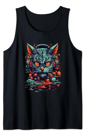 Animal Rave Bunt abstrakte Kopfhörer Headset Colorful Psy Tank Top