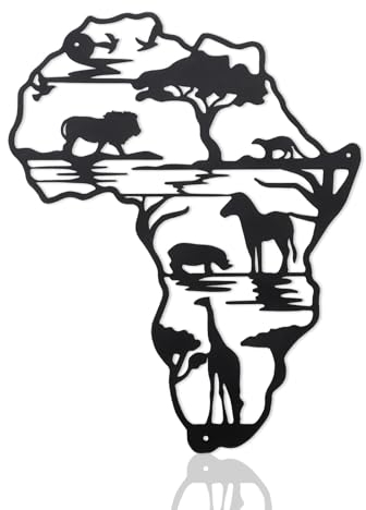 Tiere Metall Wand Art Decor, Schwarz Tiere Metall Kunst-Ornament Wandbehang Hängende Wanddekoration für Garten Haus Schlafzimmer Dekoration