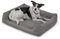 Loop Orthopädisches Hundebett Grau 2XL für große Hunde - Recyceltes Flockenfüllmaterial, Waschbar, Robuster Baumwollbezug mit soliden Reißverschlüssen, Allergikerfreundlich, Indoor/Outdoor