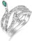 KINGWHYTE Schlange Ring 925 Sterling Silber Vintage Finger Ring Retro Schlange Ringe mit Smaragd Vintage-Schmuck Schlange Geschenk für Frauen Mädchen Männer