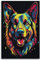 FYRCO Kunstposter mit niedlichem Hund, bunter Schäferhund, dekoratives Gemälde, Leinwand-Poster, 30 x 45 cm