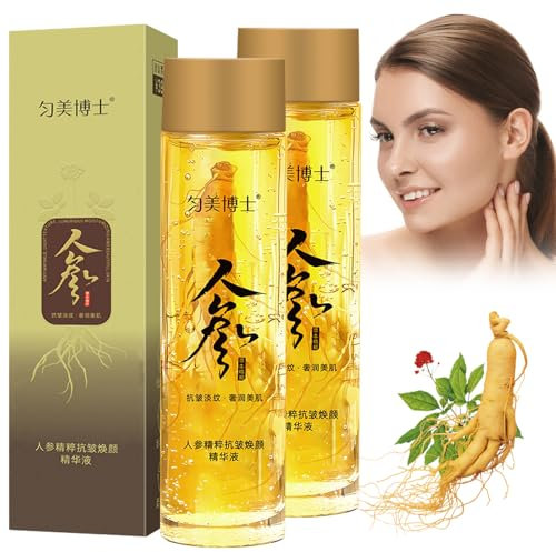 2 Stück Gesichtsserum Ginsengserum Gesichtsserum Serum Ginsengessence Gold Gesichts Serum Peptid-Anti-FaltenSerum Gesichtspflege Männer und Frauen