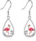 VONALA Boucles d'oreilles flamant rose pour femme en argent sterling - Boucles d'oreilles pendantes légères à paillettes - Flamant rose - Cadeau d'anniversaire pour fille, Argent sterling