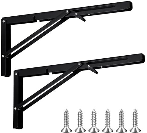 2 Stück 400 mm Professionelle Klappkonsole Schwerlast, Eisen Klappkonsolen, Klappregalhalterungen, Winkel Regalträger, für Haus Küche Klapptisch Zuhause, Küche, DIY Halterung, Büro, Tisch, Wand