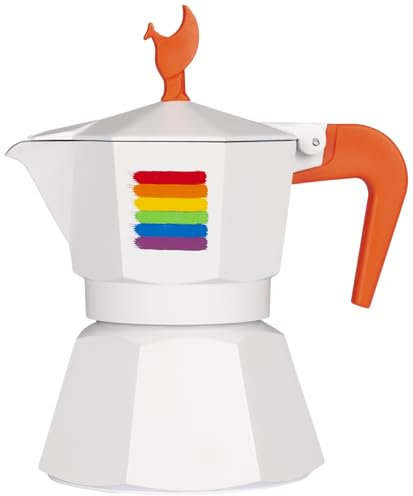 MOKAVIT Pride - Caffettiera Moka per Induzione 3 Tazze - Made in Italy (Bandiera)