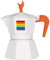 MOKAVIT Alfonsina White Cups 3 Pride Flag - Stovetop Espresso Maker for Induction, 3-Cup Moka Pot Espresso, Italian Coffee Maker, Espresso Coffee Maker - Made in Italy