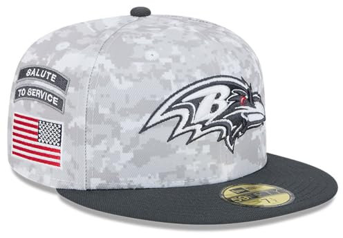 New Era Herren Arctic Camo/Graphite Baltimore Ravens 2024 Salute to Service 59FIFTY Fitted Hat