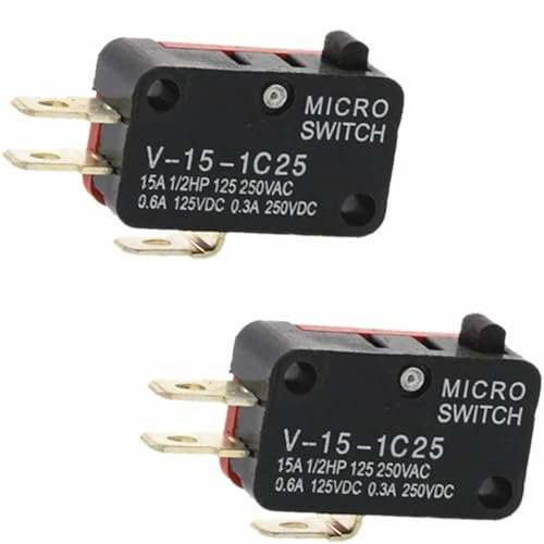 HeyNana - Micro interrupteur V-15-1C25 SPDT type bouton paquet de 2 fins de course (Micro)