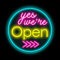 Yes We Are Open Neon Light Dimmable Sign Led Open Neon Wall Decor USB Powered Illuminated Business Sign for Business Gift Shop Restaurant Bar Salon Cafe Club Store(14.96*14.96)