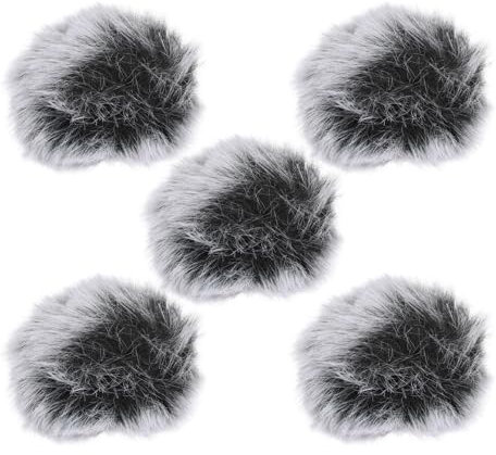 BESTonZON 5pcs Mic Plush Cover Wind Noise Reduction Saliva Blocker Fit for Microphones