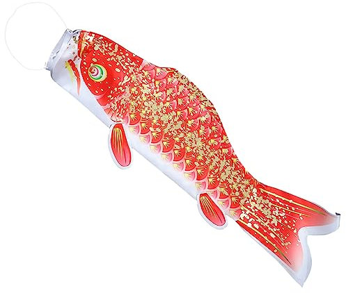 Supvox Realistische 3d-windsack-flagge mit Goldgeprägtem Fischmotiv Im Japanischen Stil für Die Dekoration Im Außenbereich Hofdekoration.