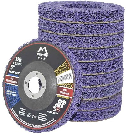 Merryland 10 Stück CSD Scheibe 125 Farbe Rost Lila Reinigungsscheibe | 125mm Winkelschleifer, Entroster Scheibe Metall Stahl Grobreinigungsscheibe Grobschleifscheibe SB208114-10 Bravo-Line