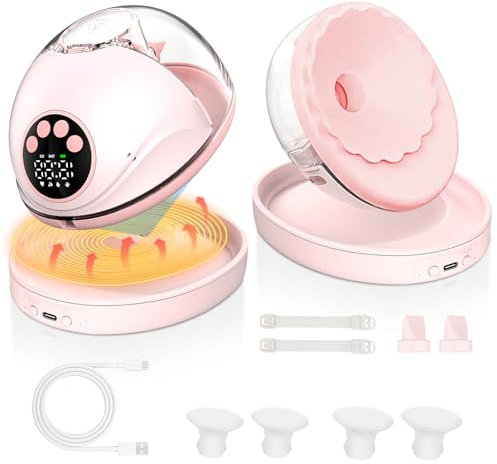 Smocraut Extractor de leche eléctrico manos libres, bomba portátil portátil con 12 niveles y 4 modos, con función de calefacción y desinfección UV, sin dolor, bajo ruido