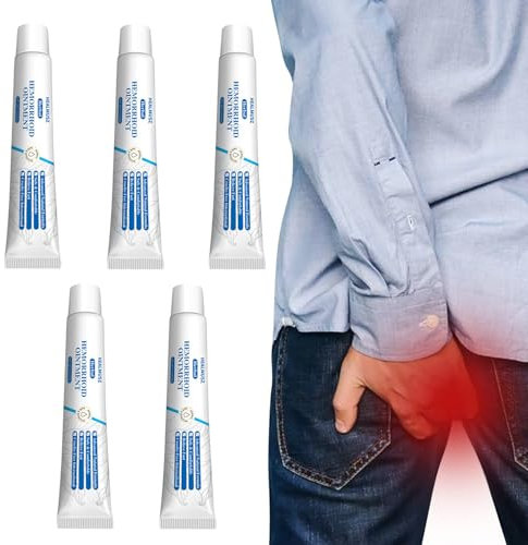 Crème Hemorroide, 5PCS Hemorroide Interne et Externe Creme, Crème Anale pour Pommade, Rapide et Efficace Réduit Douleur Saignements Démangeaisons