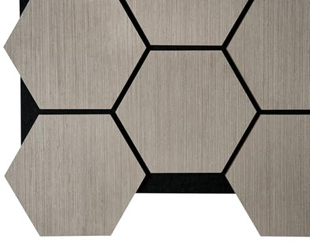 Fuse Acoustic Wooden Hexagon Wall Panel in Grey Oak