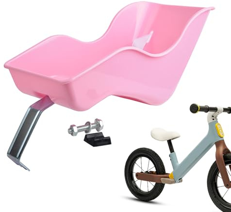 Yhsioaklo Polypropylen -Fahrrad -Puppensitz - rosa hintere Schüssel mit Clipgurt, resistente Unterstützung für Fahrräder auf Fahrrädern als Kind, interaktives Spiel und originelles Geschenk