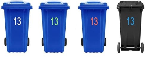 4 Wheelie Bin Number Stickers