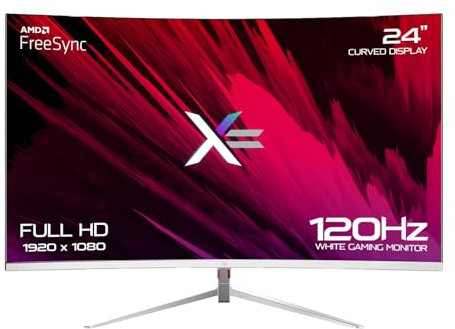 𝗫= 24 Inch Gaming Monitor • Curved • HD 1080p • 100Hz • 8ms • VA • G-Sync/FreeSync • HDMI • Tilt Adjust • VESA (XG24CURV-W | White)