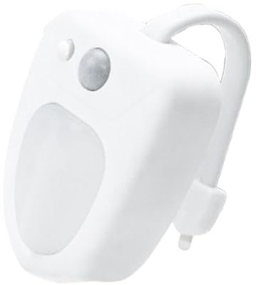 Toilettenschüssel-Bewegungsmelder-Licht, 16-farbiges LED-Nachtlicht, einstellbare Helligkeit, bewegungsaktiviertes WC-Sitzlicht, aus ABS-Material, 7 x 5,7 x 9,5 cm