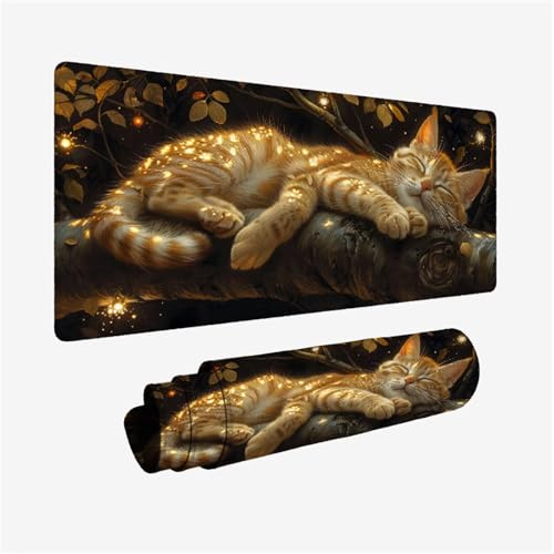 Tapis de Souris Arbre Tapis Souris XXL 800x400, sous Main Bureau Chat Mouse Pad Imperméable, Mousepad avec Base Antidérapante, sous Main Souris à Bords Cousus, Gaming Accessoire, Cadeau Homme H2-804