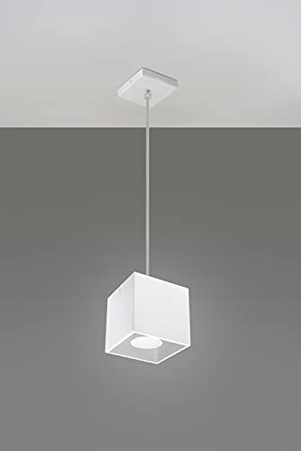 Licht-Erlebnisse Bauhaus Pendelleuchte (Bauhaus, in Weiß, Rechteckiger Schirm) Schreibtischleuchte Innenleuchte Bürolampe Hängeleuchte Hängelampe Pendellampe