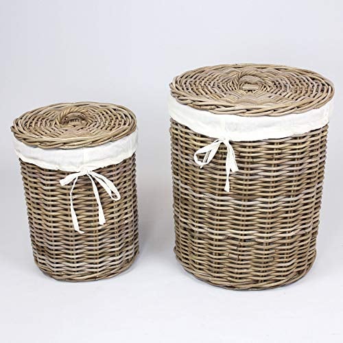 Wäschekorb Rattan, im 2er Set