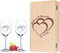 Leonardo – Bicchieri da vino – per il matrimonio – con incisione e nome in set da 2 pezzi – con scatola di legno incisa vintage – bel regalo per coppie come regalo di nozze