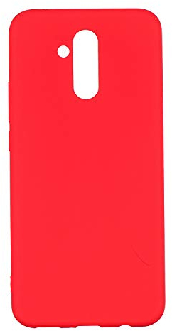 cuzz Funda para Huawei Mate 20 Lite+(Protector de Pantalla de Vidrio Templado) Carcasa Silicona Suave Gel Rasguño y Resistente Teléfono Móvil Cover-Rojo
